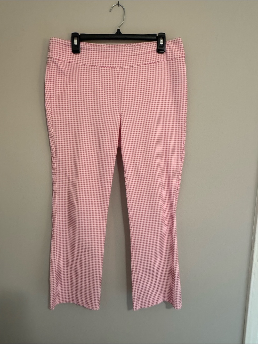 J. McLaughlin Pink and White Gingham Pull on Pants